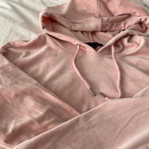 Sanctuary Velour hoodie light pink